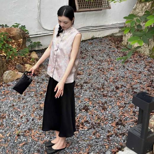 顺丰包邮洛诗琳40534轻奢新中式安稳提花小立领国风马甲101 商品图1