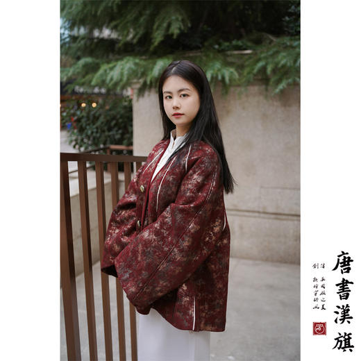 【寒梅】新中式外套红色设计感短款外套优雅复古春季新品羊毛混纺外套 商品图3