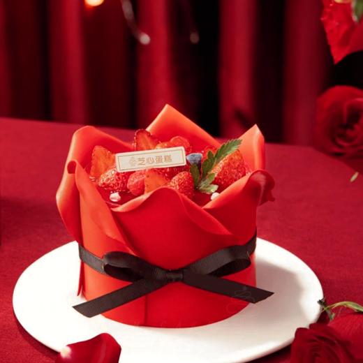 【红颜莓香】4寸唯美系情人节限定-草莓生日蛋糕 商品图0