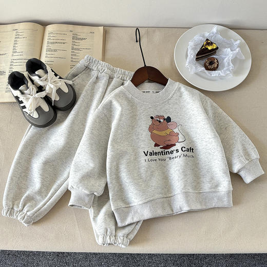 【现货39.9/套起】新款儿童春季棉质卫衣套装卡通可爱长袖俩件套男女童韩版休闲童装聚 商品图0