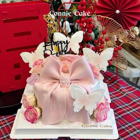 鲜花翻糖蝴蝶结 闺蜜老婆仙女