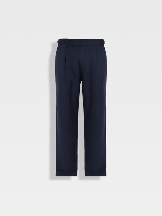 callisto桑葚蓝棉麻混纺休闲裤 商品图0