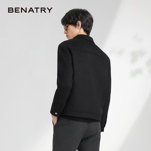 贝纳川经典翻领前胸贴袋男士羊毛呢外套ECK400007 商品图4