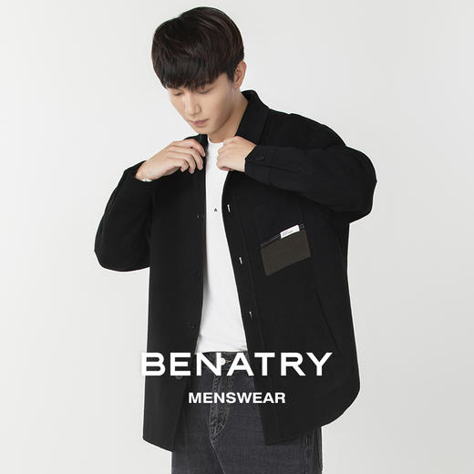 贝纳川经典翻领单侧贴袋男士休闲夹克外套ECP328001402 商品图0