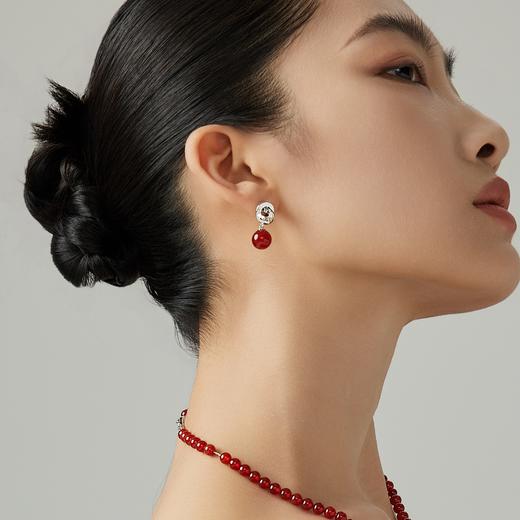 A.n.Z回予 红玛瑙绳结耳钉绳结系列新中式耳饰 商品图1