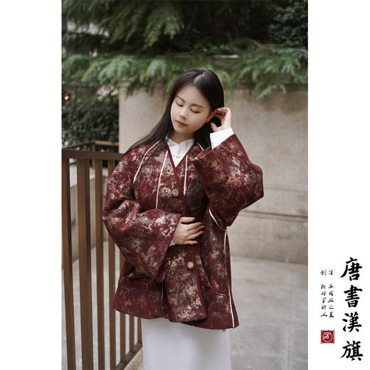 【寒梅】新中式外套红色设计感短款外套优雅复古春季新品羊毛混纺外套 商品图1