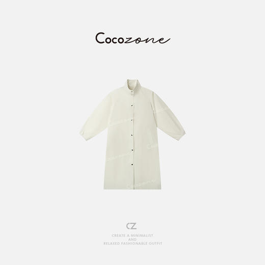 COCO ZONE 2025新款纯色立领单排扣长款外套CD1A0242 商品图0