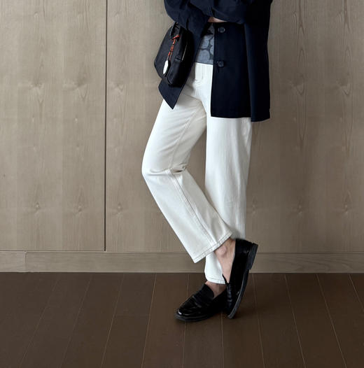 实力显瘦-显腿直高腰小直筒法棍裤牛仔裤【包邮+三天无理由退换】 商品图1