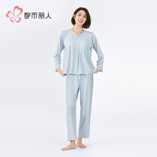 都市丽人女士莫代尔长袖套装薄棉莫拉架好睡好眠长袖类LHH2C5 商品图1