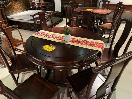 圆台餐桌+官帽椅/A85-YT12 商品图0