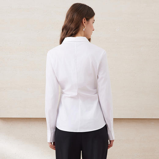 EITIE爱特爱秋季气质通勤舒适百搭显瘦修身衬衫7709405 商品图4