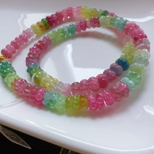6mm-7mm多圈南瓜珠碧玺手链 商品图3