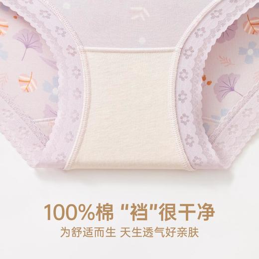 3部顶瓜瓜玉肌棉满印女士中腰内裤32981-3 商品图2