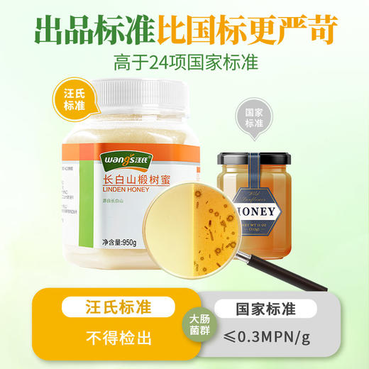 汪氏蜂蜜椴树蜜品牌长白山椴树蜜食用纯净液态蜂蜜白蜜950g 商品图4