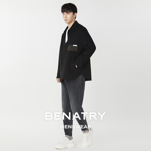 贝纳川经典翻领单侧贴袋男士休闲夹克外套ECP328001402 商品图1