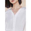 剩XL 米思阳2026春季新款通勤极简白衬衣V领宽松单排扣衬衫女5260 商品缩略图2