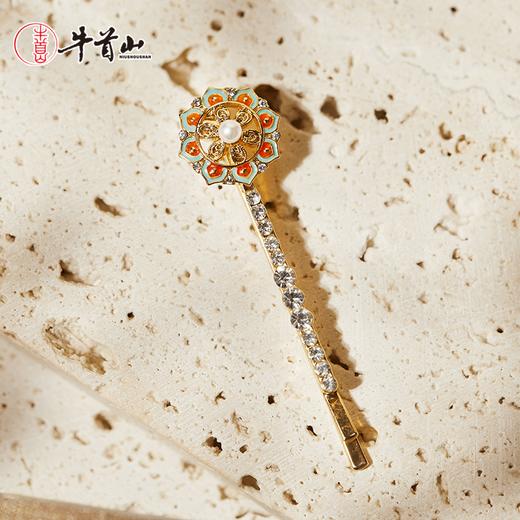 牛首山万声天籁轻拂穹顶发卡发夹敦煌风花丝冷珐琅工艺纪念礼物 商品图4
