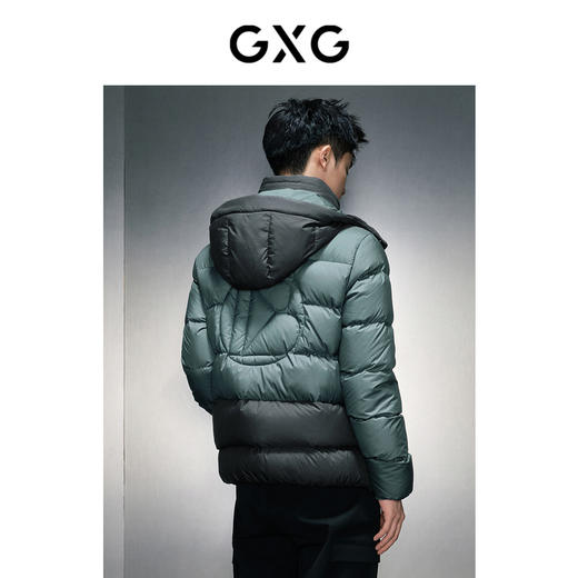 GXG男装绿色连帽短款羽绒服冬季热卖羽绒服 GEX1D2526194 商品图3