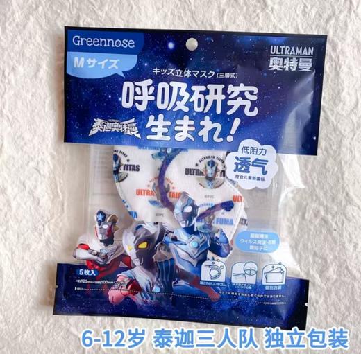 greennose绿鼻子儿童立体口罩小M款5片装（6-12岁）有鼻梁条 商品图2