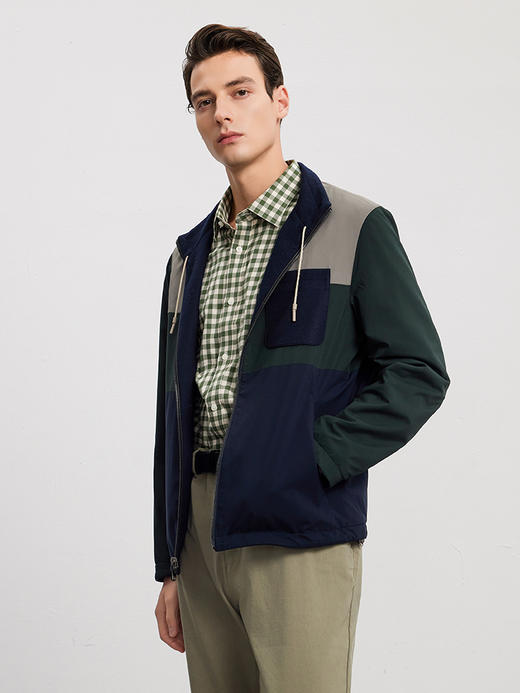 【拼色双面夹克外套】男士春秋新品100%羊毛商务休闲双面两穿外套 商品图2