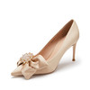 westory22年秋季商场同款新款尖头蝴蝶结细跟中式婚鞋单鞋女72391 商品缩略图1