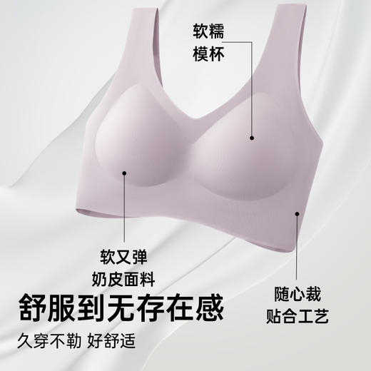 F1-【A-D杯无痕】【反重力提拉 聚拢防下垂】显瘦收副乳薄款女士内衣文胸  丁香软玉/花满月朦 商品图1