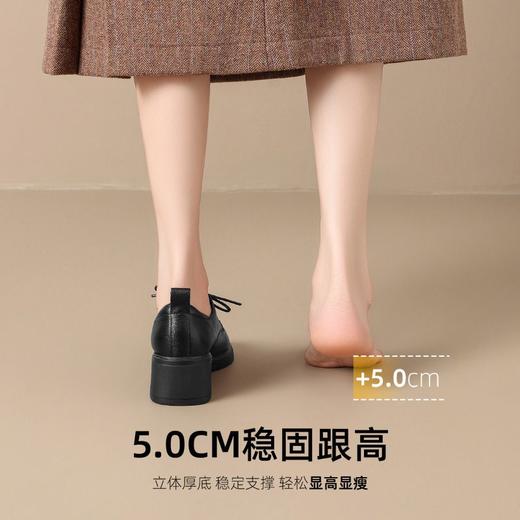 ZHR则则头层牛皮厚底乐福鞋女2024新款真皮英伦风小皮鞋舒适女鞋 商品图5