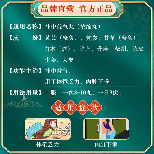 仲景补中益气丸仲景牌脾虚气虚体虚内脏下垂调理补气益气丸健脾药 商品图2