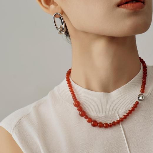 A.n.Z回予 红玛瑙绳结项链不规则设计首饰 商品图0