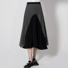 M3臣禾拼接中高腰过膝半裙K212030404