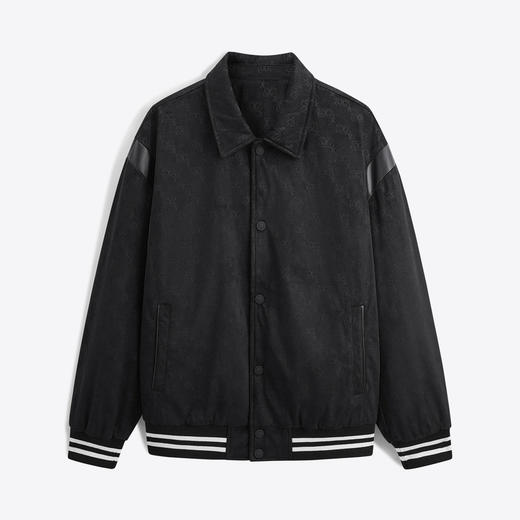 GXG男装 黑色时尚压花翻领夹克 冬季热卖GEX12129234 商品图4