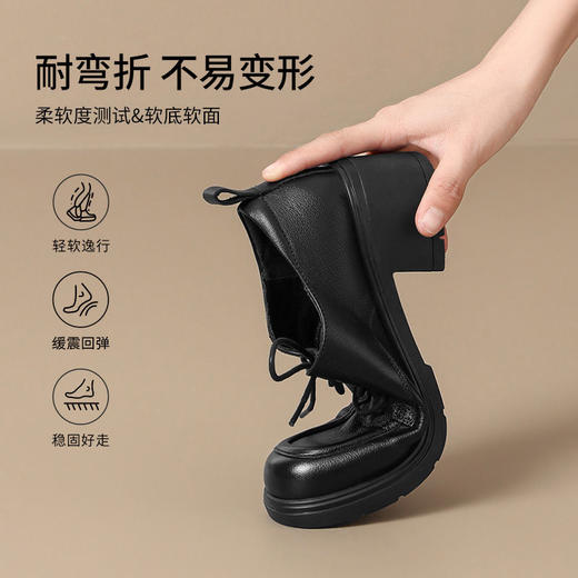 ZHR则则头层牛皮厚底乐福鞋女2024新款真皮英伦风小皮鞋舒适女鞋 商品图4