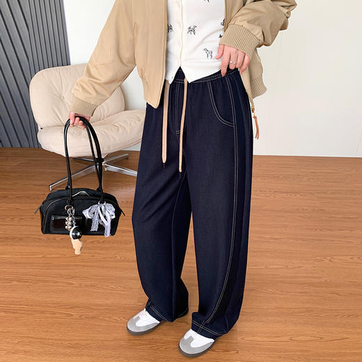 【高腰阔腿 宽松百搭】SIIJJEYY枝辑 春夏修容线香蕉牛仔裤 2507 商品图4