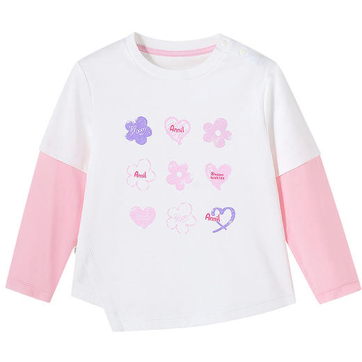 女童圆领液氨长袖T恤春季新款安奈儿童装实体店同款XG511553 商品图7