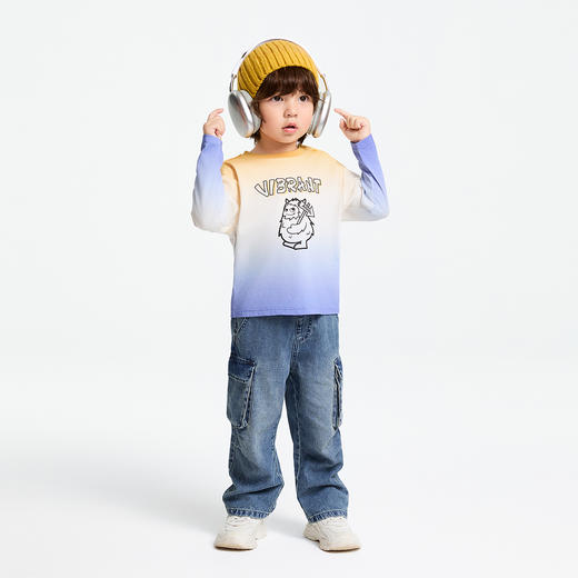 男童圆领SORONA长袖T恤春季新款安奈儿童装实体店同款XB511556 商品图3