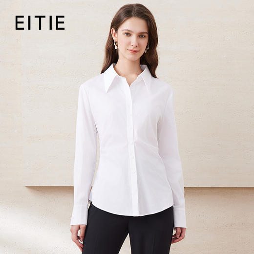 EITIE爱特爱秋季气质通勤舒适百搭显瘦修身衬衫7709405 商品图0