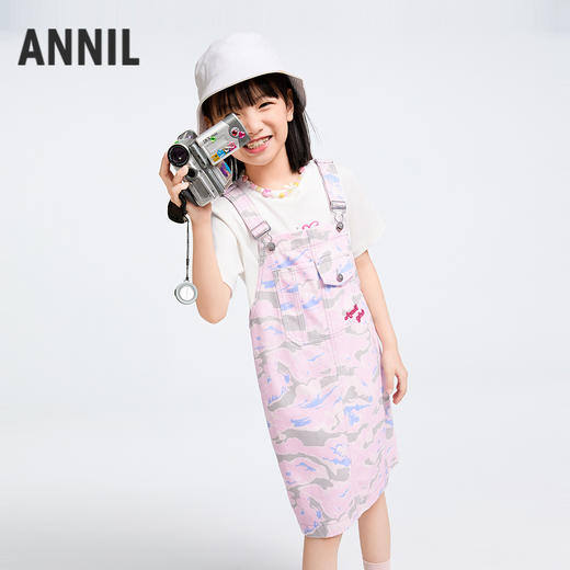 女童梭织背带连衣裙春季新款安奈儿童装实体店同款AG513548 商品图1