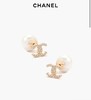 香奶奶镶钻双C珍珠耳钉 商品缩略图0