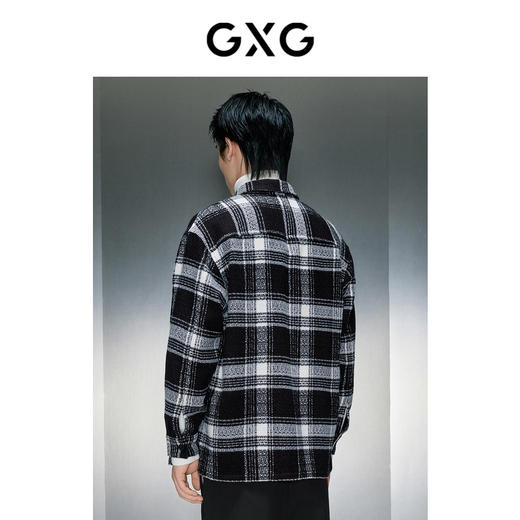 GXG男装 黑白格长袖翻领衬衫 冬季热卖GEX10327574 商品图2