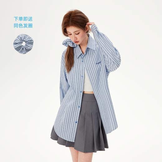 [送同色发圈]YKYB黄子韬衬衫简约时尚舒适透气带钻条纹上衣Y51NCS001 商品图0