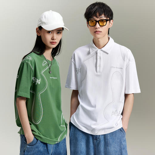 GXG男装  满身解构logo短袖POLO衫GEX12413632 商品图2