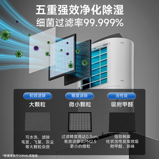 OGNAL奥戈那英国家用除湿机空气净化一体抽湿机别墅室内地下室吸湿回南天防潮梅雨季干燥机祛湿大面积 24L/天（20~180㎡ ）16L（0~120㎡） 商品图2