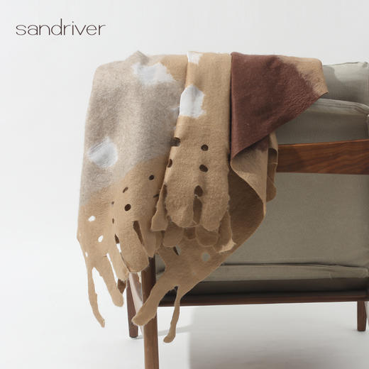 羊绒真丝相拼手工毡毯子SJF97W730N 商品图5