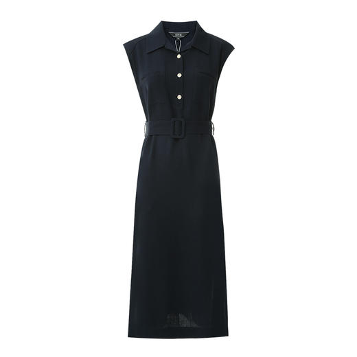 EITIE爱特爱夏季新款飞袖显瘦通勤百搭收腰连衣裙7707430 商品图5