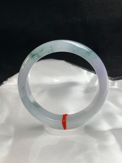 612197，54.7圈口，冰飘花正圈平安镯飘一抹紫罗兰特色双彩镯底子冰润细腻完美 商品图0