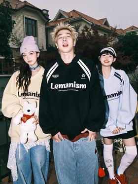 Lemanism/DJBL-LG8022002/三条杠撞色v领卫衣