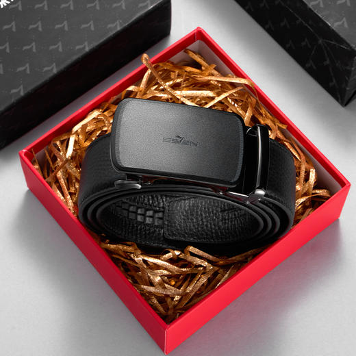 【婚礼季】柒牌男士皮带真皮腰带2025秋季新品商务休闲自动扣男款牛皮革裤带127P70050 商品图4