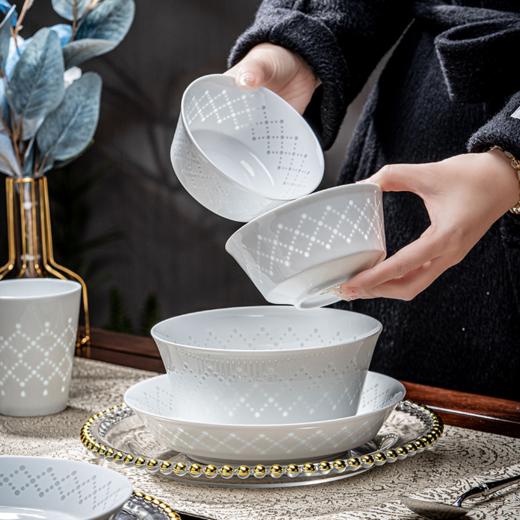 富玉 |  陶瓷景德镇饭碗家用素玲珑星耀餐具 商品图3