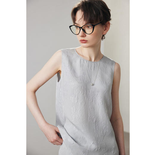 真丝背心女2025春夏新款新中式定织面料19姆米冠乐绉打底内搭上衣 商品图2