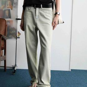 顺丰包邮洛诗琳35453春季新款天然纯棉做旧复古直筒老爹裤0016